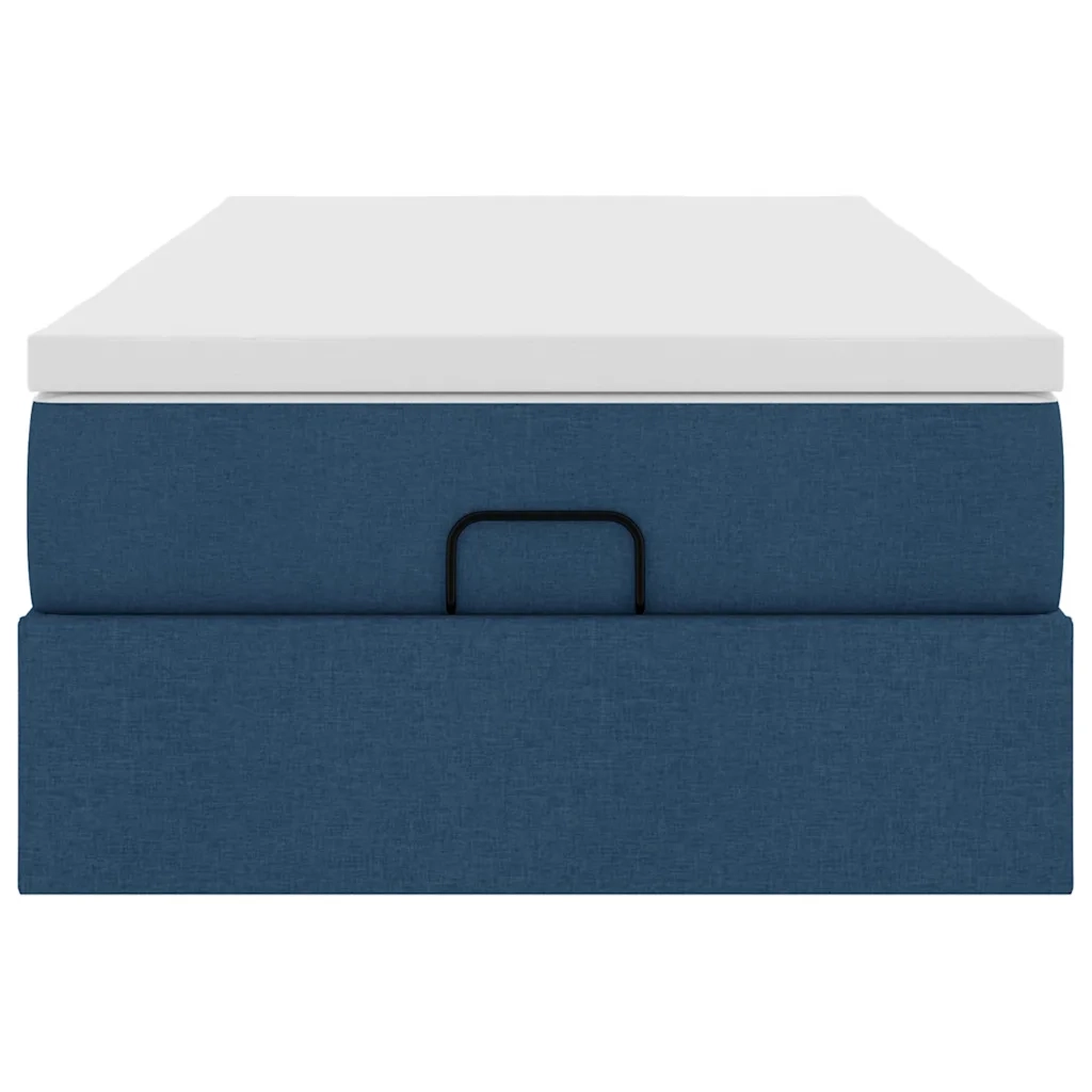 Struttura Letto Pouf con Materasso Blu 80x200 cm in Tessuto 3311070