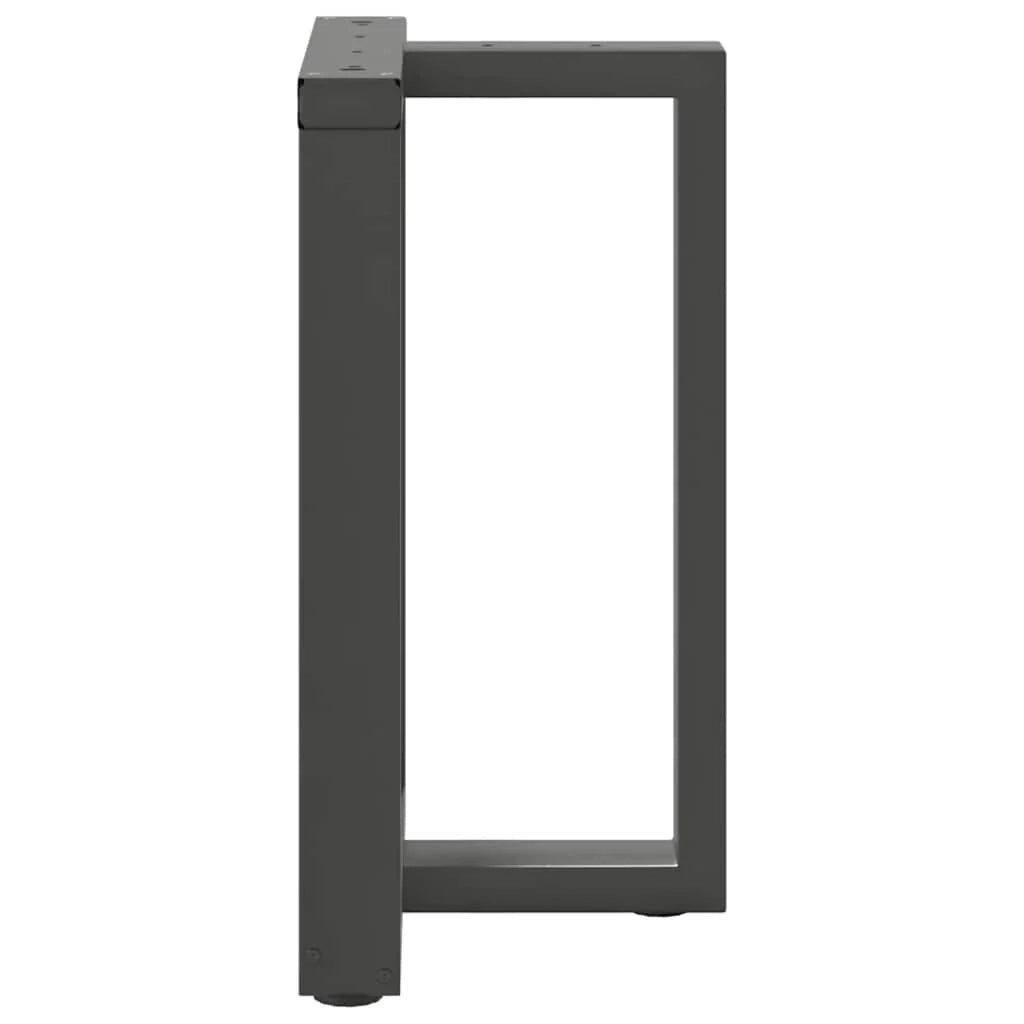 Set di 2 gambe regolabili a forma di T per tavolo da pranzo 60 x 35 x 73 cm design moderno acciaio antracite 02_0057323
