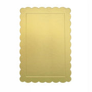 Trade Shop - Set 2pz Base Per Torta Rettangolare Piatto Sottotorta Dorato 25x35cm Con Bordino 31156 -