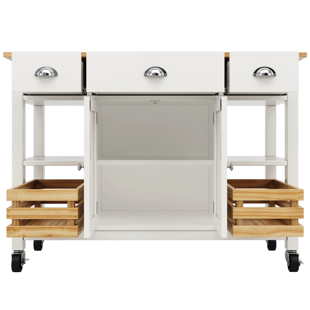 OKWISH Carrello da Cucina con 1 Cassetto, 1 Anta, Ripiano Regolabile, Piano Ribaltabile e Ruote, 120×45×90 cm