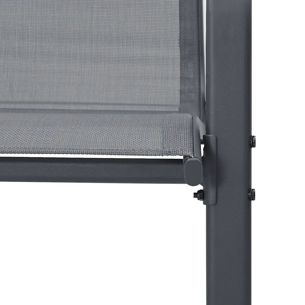 Sedie da Giardino Impilabili 2 pz | Sedie da Esterno in Tessuto Textilene Grigio