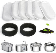 Filtro di sostituzione per fontane per gatti, set di 6 filtri a carbone attivo e 2 filtri a schiuma per fontana per gatti in acciaio inossidabile da 3,2L