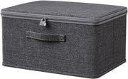 Cassa di archiviazione chiusura e apertura con coperchio e chiusura a chiave - Grigio (40 x 30 x 21 cm) per armadio o sotto il letto