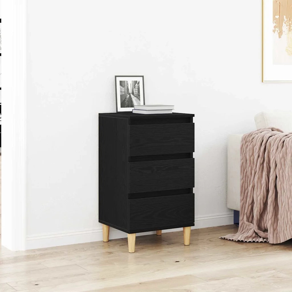 Armadio da Notte Rovere Nero 40 x 35 x 70 cm Legno multistrato 863429