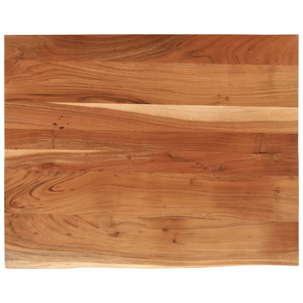 Piano Scrivania 90x80x3,8 Rettangolare Legno Acacia Bordi Vivi 370315