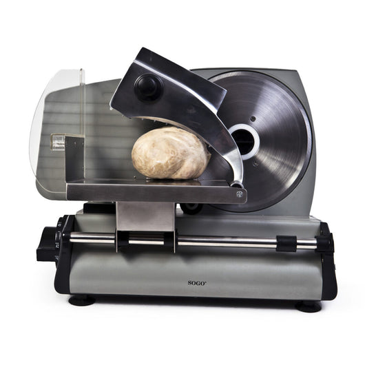 SOGO Affettatrice Professionale in Acciaio Inox 150W con Lama da 190mm e Regolazione Spessore