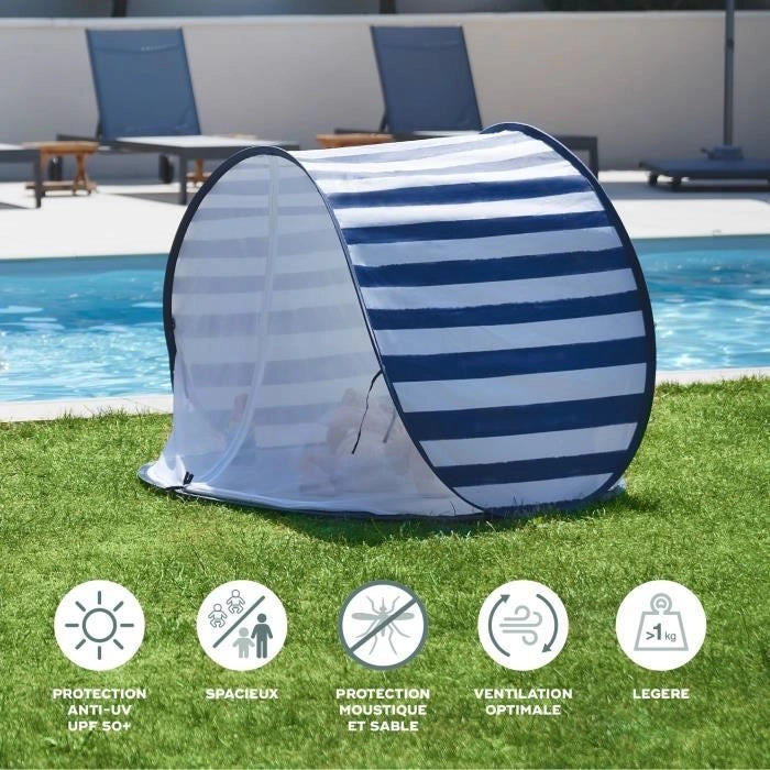 Babymoov Tenda Anti-UV SPF 50+ Mariniere - Zanzariera integrata