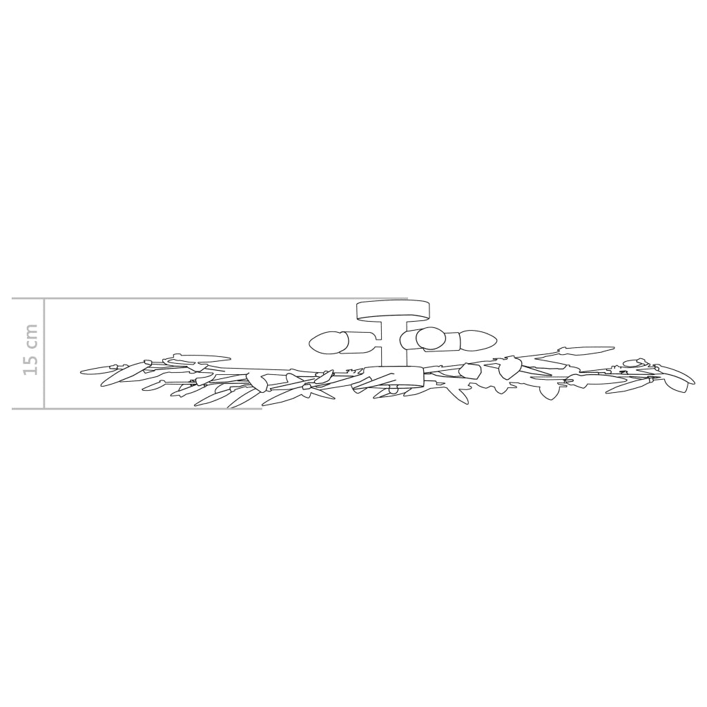 Lampadario Foglie e Bracci in Cristallo Acrilico 5 E14 Verde CFW8100930