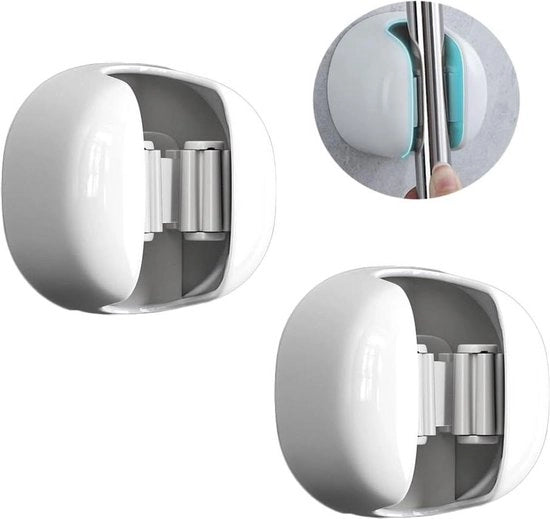Organizzatore di spazzole adesivo per parete per 2 spazzole, organizzatore di detersivi per cucina e bagno