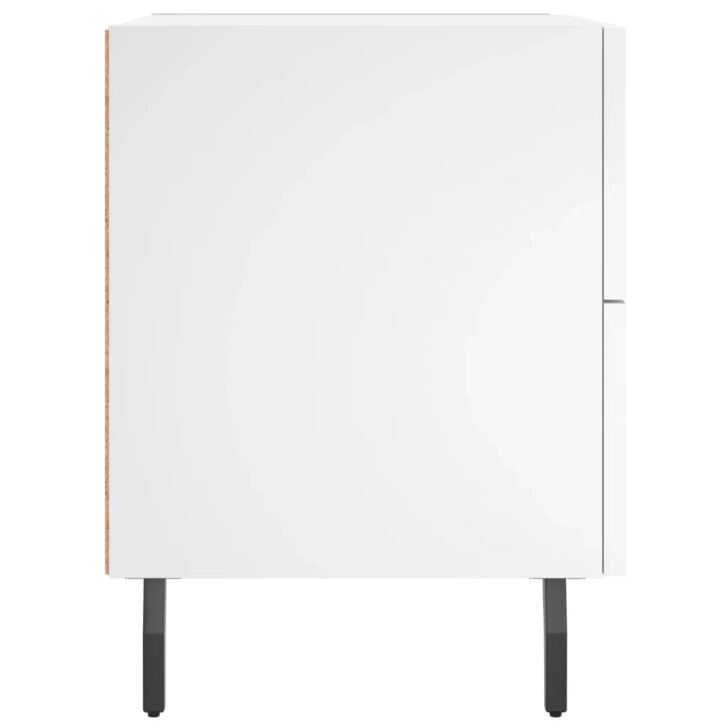 Set di 2 Comodini | Armadio da Notte | Mobiletto da notte Bianchi 40x35x47,5 cm in Legno Multistrato