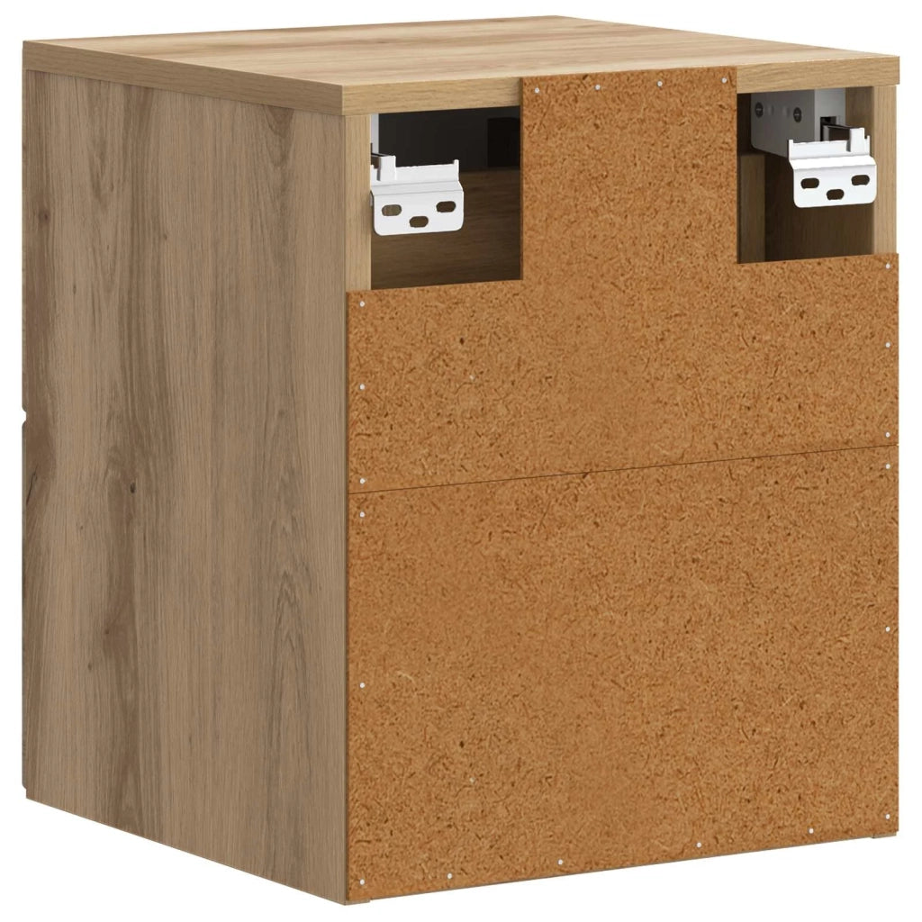 Mobiletto da notte a muro con cassetto 2 pcs Rovere Artigianale 899164