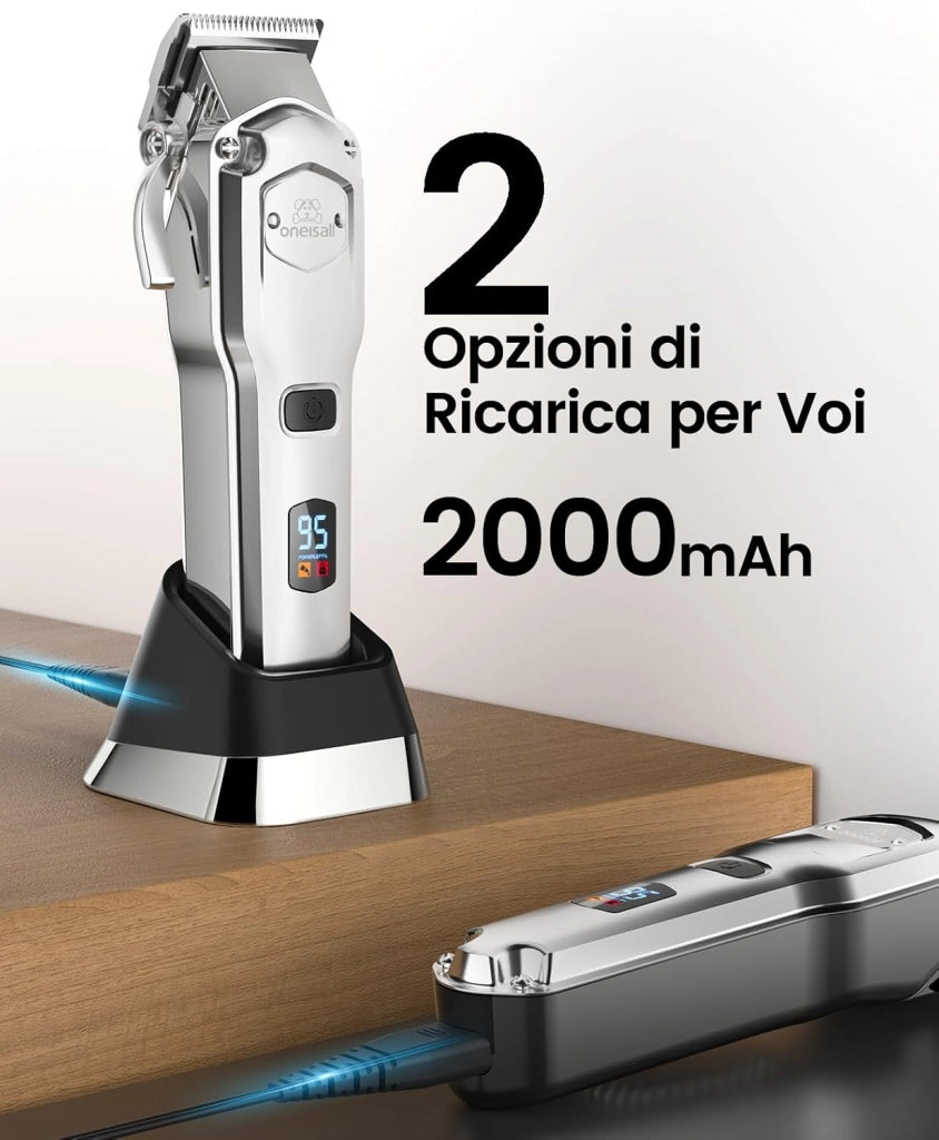 Tosatrice per cani professionale, senza fili/ricaricabile, con pettini in metallo staccabili, a basso rumore, resistenti, per capelli spessi/ricci/fini/ondulati