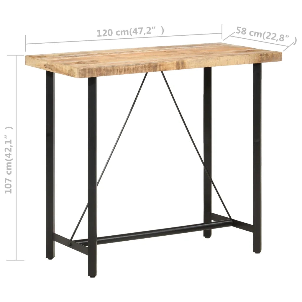 Tavolo da Bar 120x58x107 cm in Legno Ruvido di Mango 286611