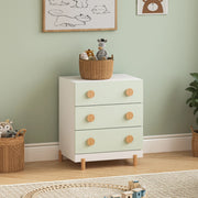 Cassettiera Vaarentaa per Cameretta con 3 Cassetti 66x55x41 cm - Bianco/Verde Menta [en.casa]