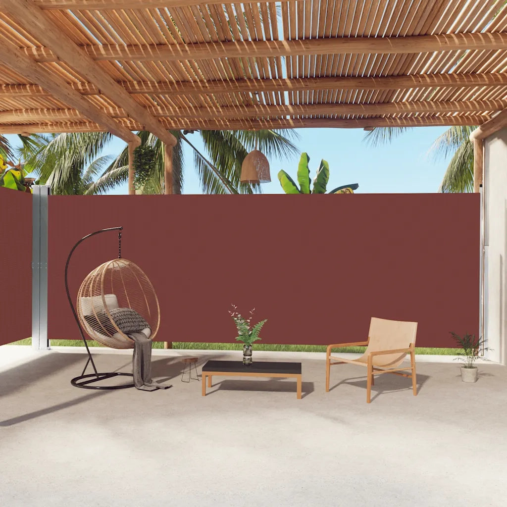 Tenda da Sole Laterale Retrattile-Tenda parasole per balcone per giardino Marrone 220x1000 cm 751644