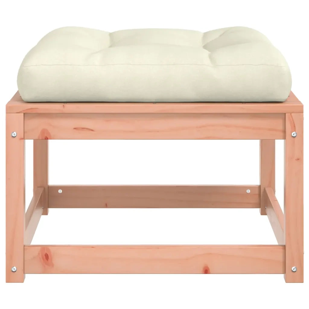 Poggiapiedi da Giardino con Cuscino Legno Massello di Douglas 844702