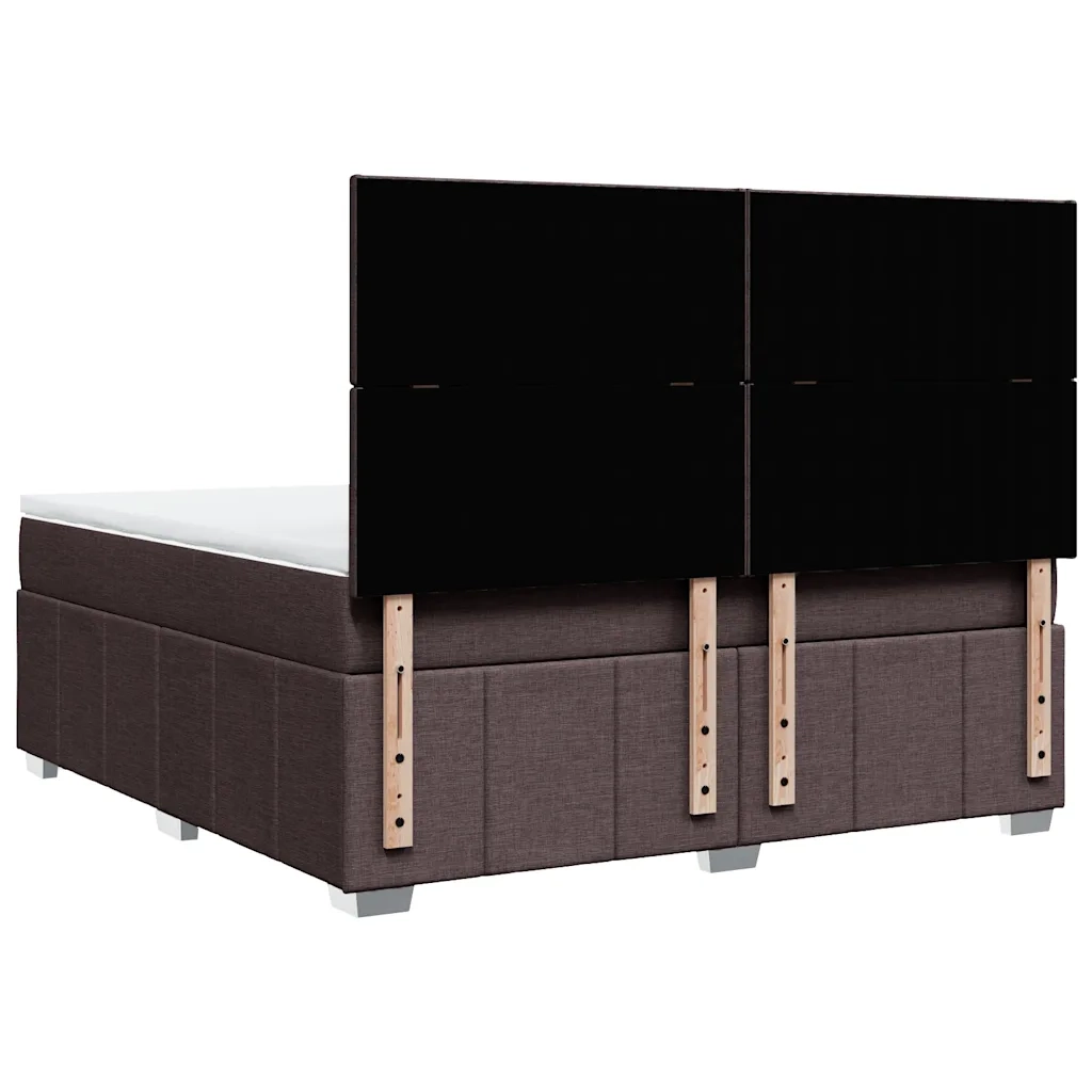 Giroletto a Molle con Materasso Marrone Scuro 180x200cm Tessuto 3294043