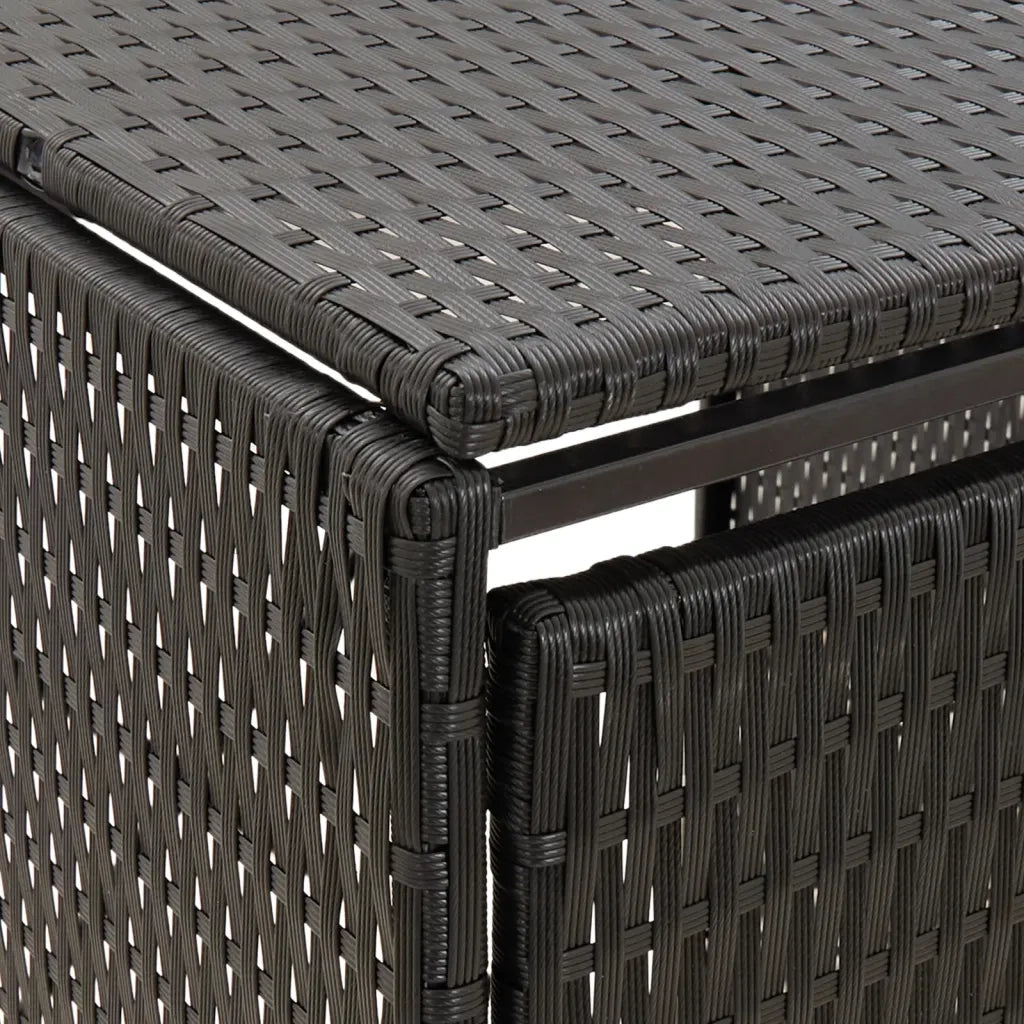 Copribidone Triplo Nero 207x80x117 cm in Polyrattan CFW3585567