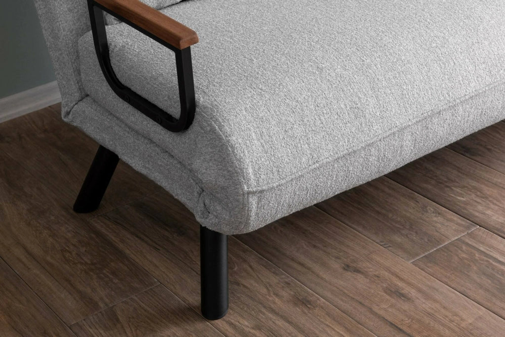 Calvin, Divano Letto 2 Posti Contenitore, 133x78 cm Grigio Chiaro