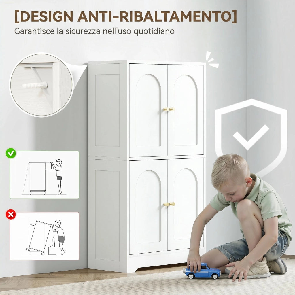 Credenza in Legno con Ante e Cassetti ¨C zephmum ¨C Bianco