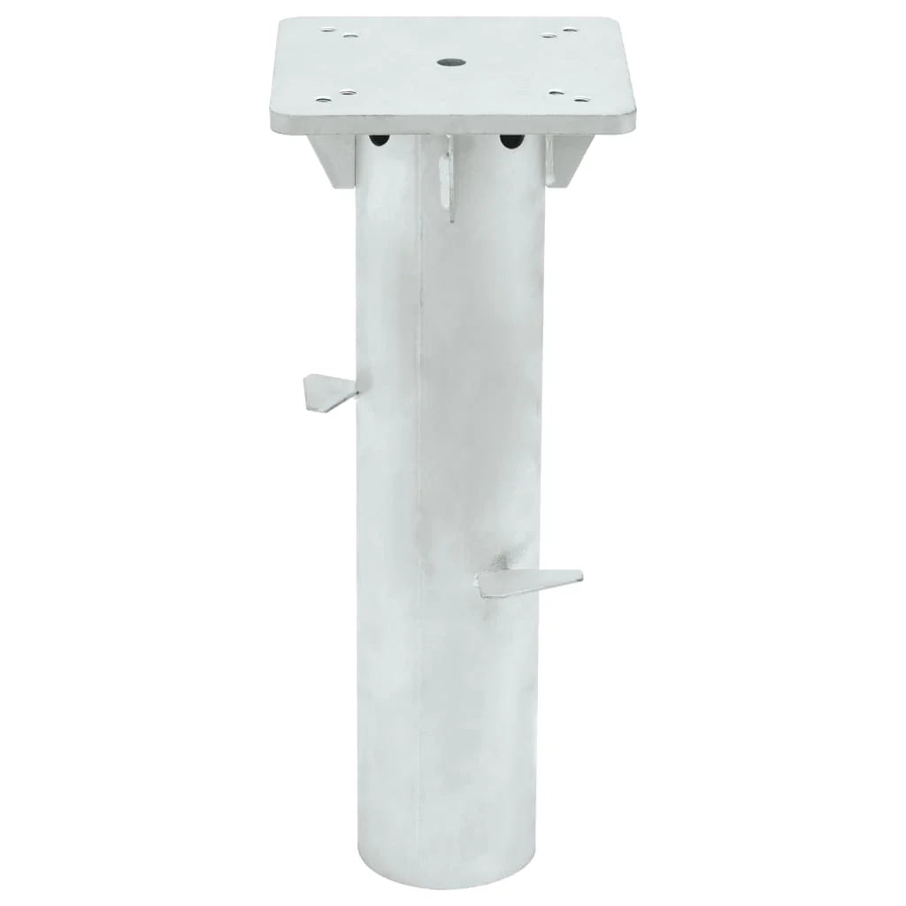 Base per ombrellone da interrare 16 x 16 x 39,5 cm stabile e salvaspazio in acciaio argentato 02_0056360