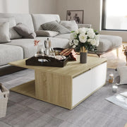 Tavolino Salotto Bianco e Rovere Sonoma 80x80x31cm Multistrato 806881
