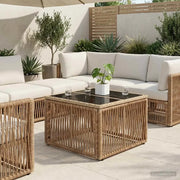 Tavolo da Giardino Beige e Nero 55 x 55 x 37 cm