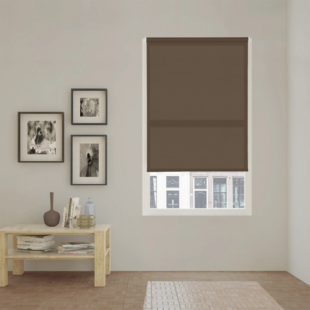 VIEWTEX Tenda a rullo Easy Fix Traslucida Ecofuture (100% tessuto riciclato) Marrone 45 X 190cm - Made in Europe - 5 anni di garanzia
