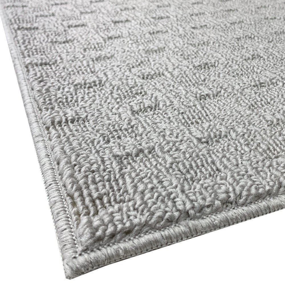 Tappeto Bagno Morbido Assorbente Antiscivolo 3D Intrecciato Lavabile Set 3 Pezzi Grigio