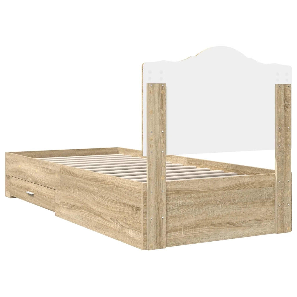 Struttura del letto Rovere Sonoma 90 x 200 cm Legno multistrato 3413650