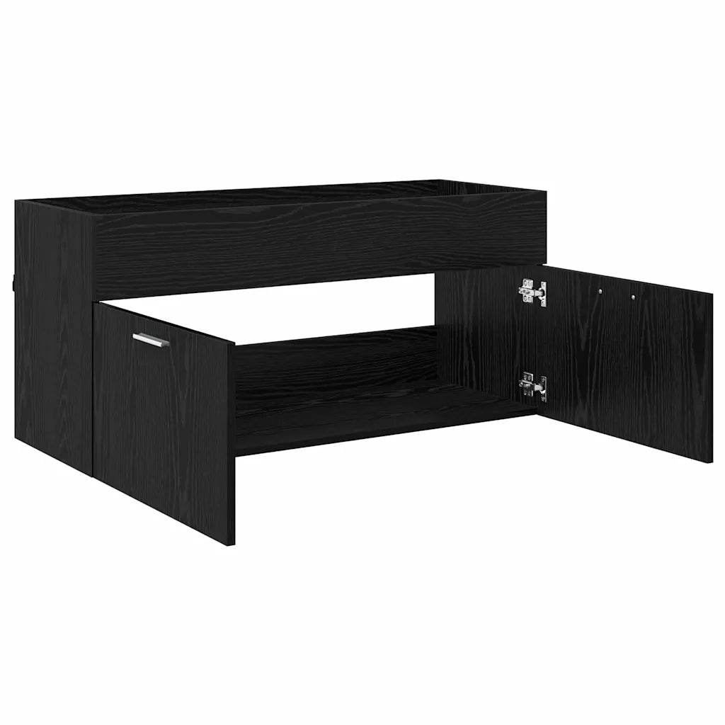 Armadio sottolavello con porta Rovere Nero Legno multistrato