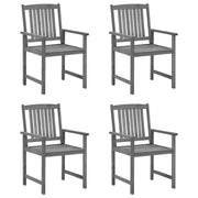 Sedie da Giardino con Cuscini 4 pz in Massello di Acacia Grigio 3061230