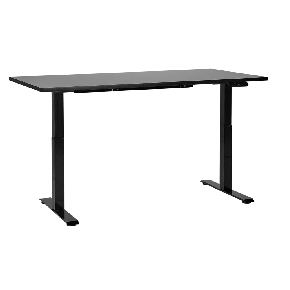 Scrivania regolabile in altezza elettricamente marrone scuro e bianco 160 x 72 cm Struttura in acciaio verniciato a polvere