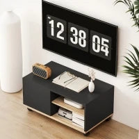 Mobile Porta TV fino 42"con Ruote e Freni, Armadietto e Ripiano Regolabile, 80x45x41 cm, Nero