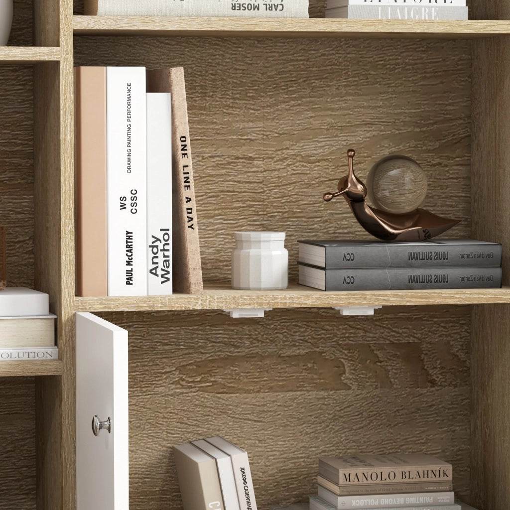 Libreria scandinava ¨C zephmum ¨C bianco 5 ripiani 80x24x123 cm