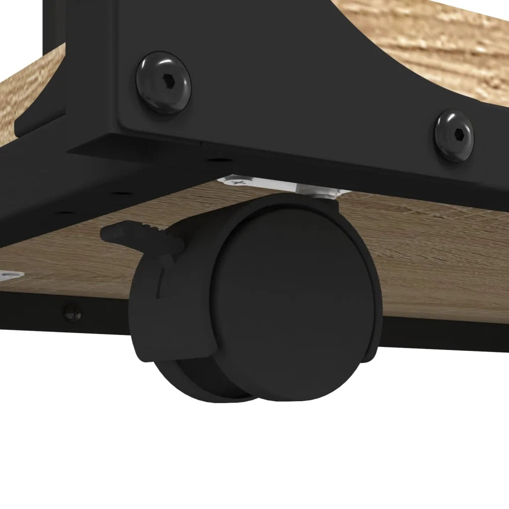 Tavolino con Ruote-Tavolino da soggiorno-Tavolo Rovere Sonoma 50x35x55,5cm Legno Multistrato