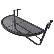 Easycomfort Tavolino da Ringhiera Pieghevole con 3 Altezze Regolabili in Metallo, 60x45x50cm, Nero