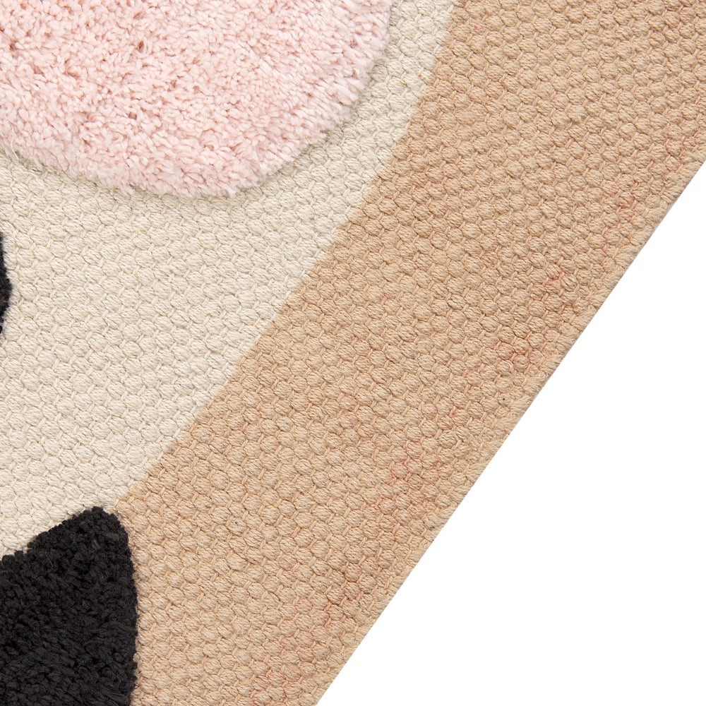 Tappeto per bambini con motivo panda cotone beige 80 x 150 cm cameretta motivo divertente