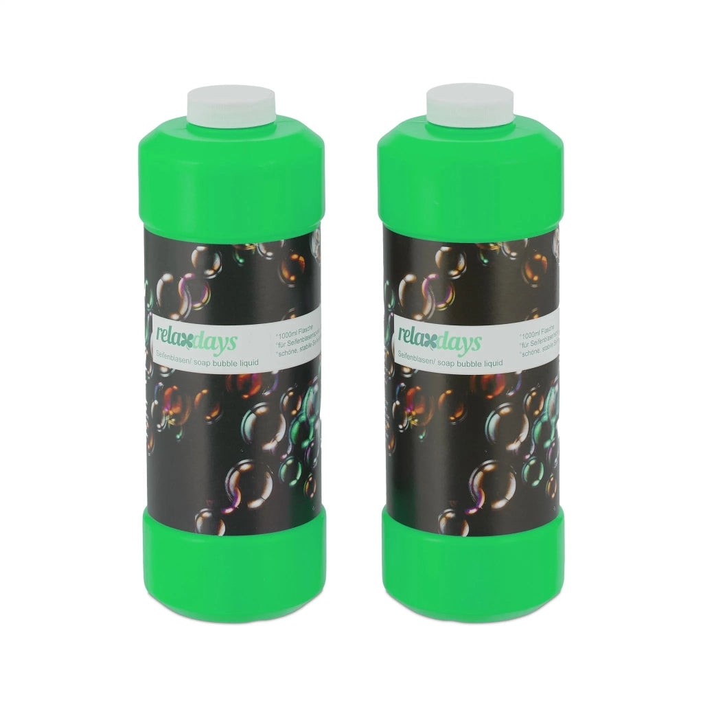 Set di 2 flaconi di soluzione per bolle di sapone 1 L atmosfera festosa colorata in plastica trasparente 13_0013993