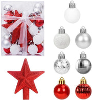 Decorazioni di Natale in plastica - 30 pezzi - Hanger per decorazione di cima del albero - Diametro 3 cm - Decorazioni di Natale