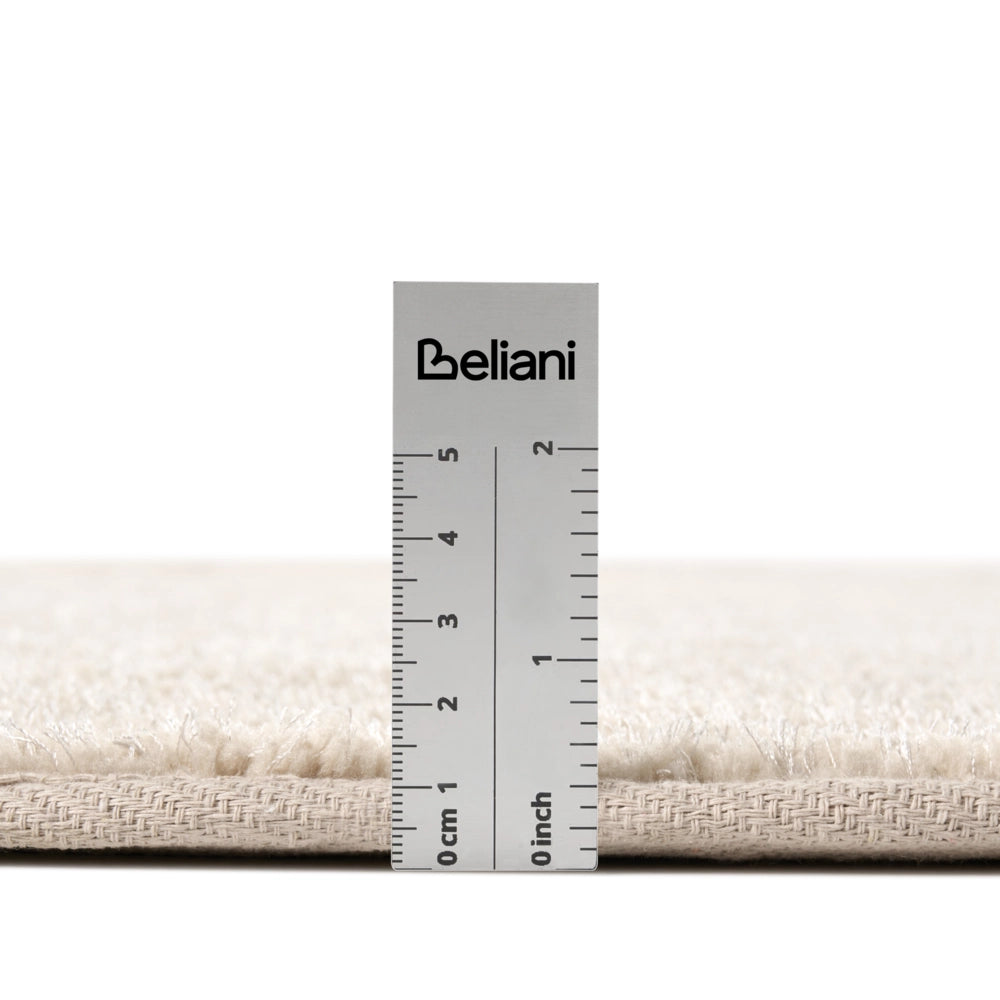 Tappeto Shaggy Beige 140 cm Moderno Tappeto Rotondo Trapuntato a Pelo Lungo