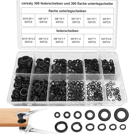 Vite a viti in acciaio inossidabile 304 - 600 pezzi - Raccordi a spalla piatta - M3/M4/M5/M6/M8/M10 - Resistente alla corrosione - Scatola di conservazione trasparente