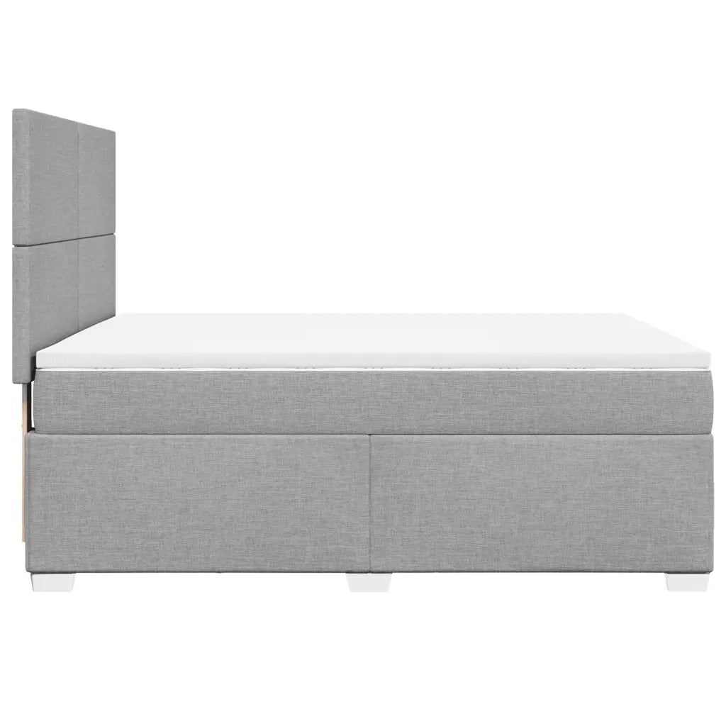 Giroletto a Molle con Materasso Grigio Chiaro 160x200cm Tessuto