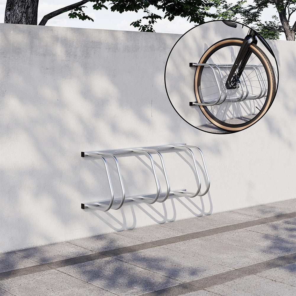 Parcheggio Porta Bici 3 Posti Stand Cavalletto Rastrelliera Bicicletta Acciaio