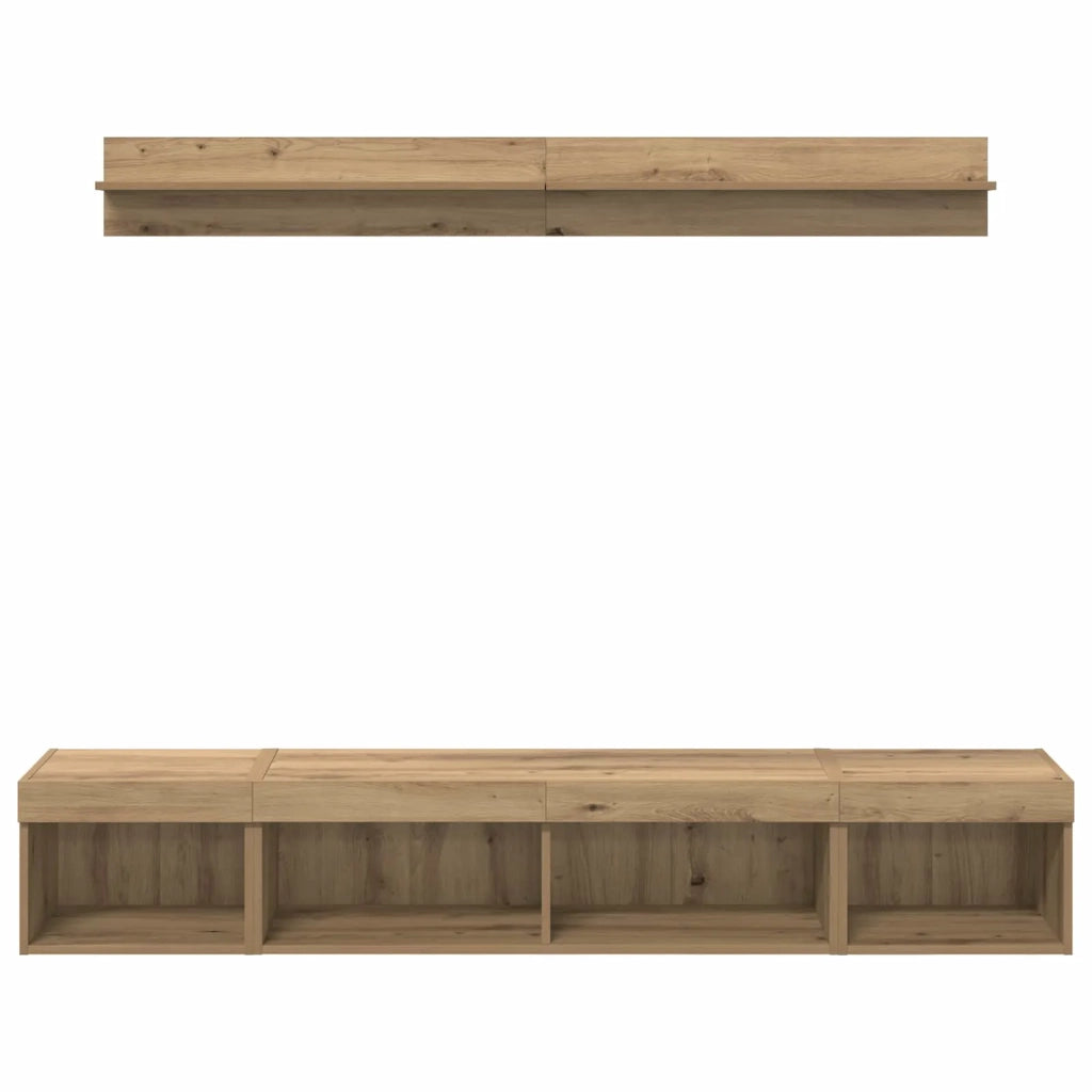 Set di Mobiletto da TV a Parete 5 pcs Rovere artigianale 3402953