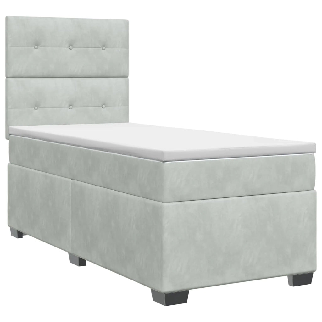 Letto box spring con materasso Grigio Chiaro 100 x 200 cm 3453584