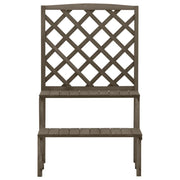 Fioriera con Traliccio Grigio 70x42x115 cm in Massello di Abete 316414