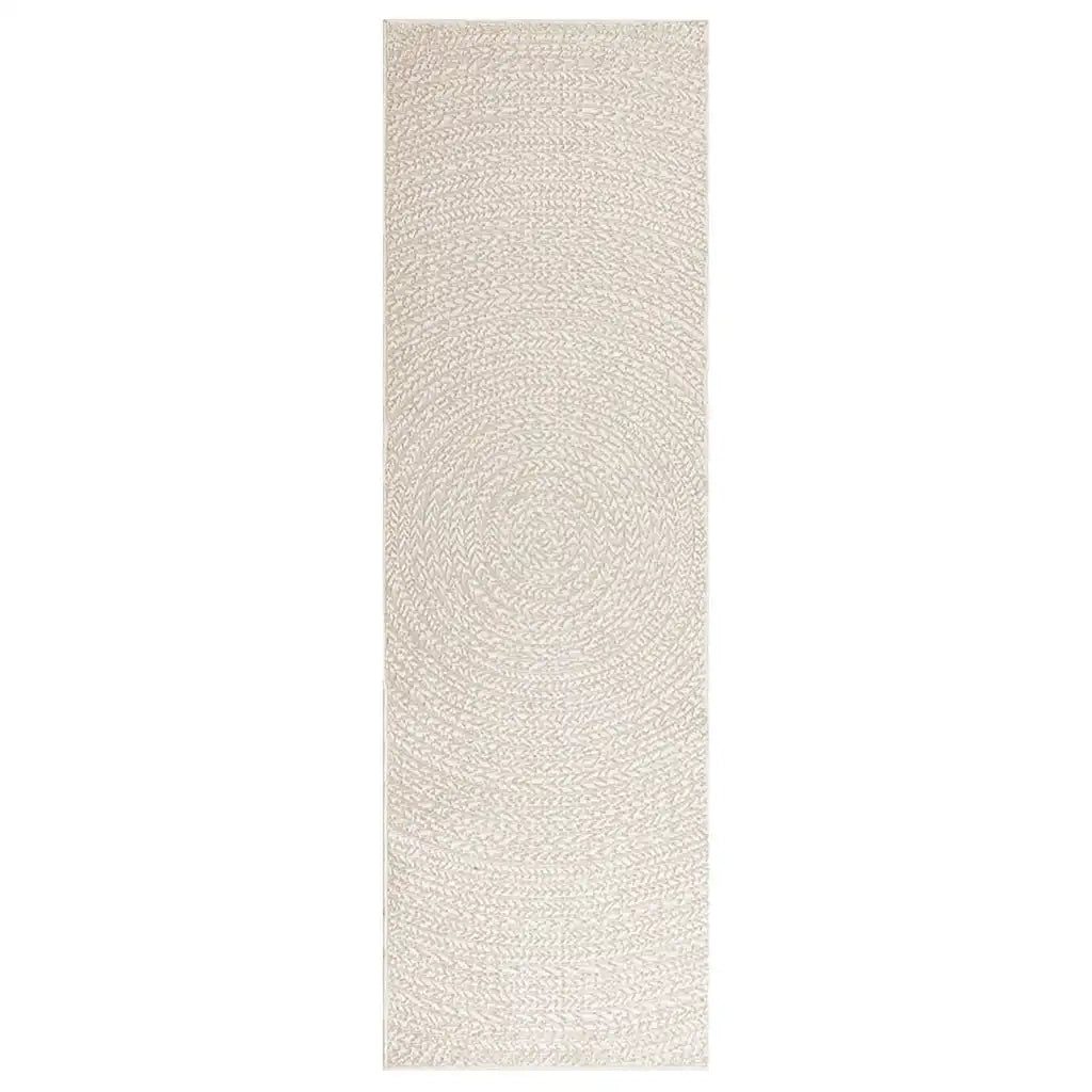 Tappeto ZIZUR Crema 80x250 cm Aspetto Iuta Interni ed Esterni 4010374