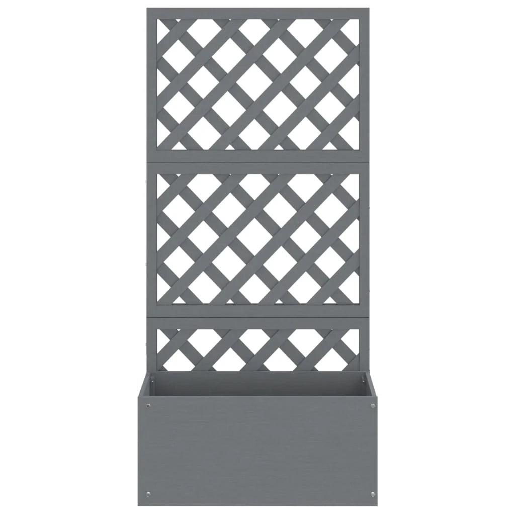 Fioriera rialzata per piante fiori terrazza giardino traliccio 65 x 33 x 135 cm WPC grigio 02_0038598