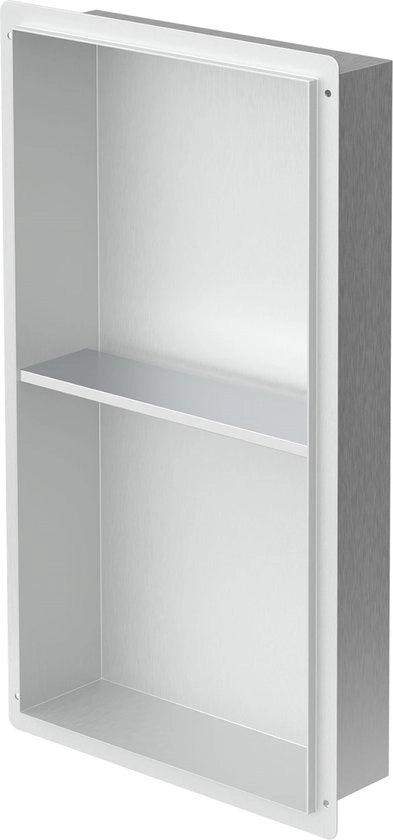 Kit di installazione per doccia 2 livelli 30x60 cm, telaio in acciaio inossidabile argentato.
